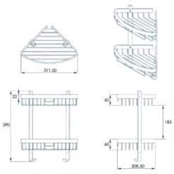Croydex Large Two Tier Corner Basket - Matte Black 9 Croydex Large Two Tier Corner Basket - Matte Black -Home Bathroom croydex large two tier corner basket matte black qm772821 3