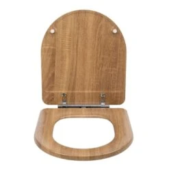 Croydex Levico Flexi-Fix Wood Toilet Seat - Oak Effect -Home Bathroom croydex levico flexi fix wood toilet seat oak effect wl610286h 2