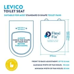 Croydex Levico Flexi-Fix Wood Toilet Seat - Oak Effect -Home Bathroom croydex levico flexi fix wood toilet seat oak effect wl610286h 3