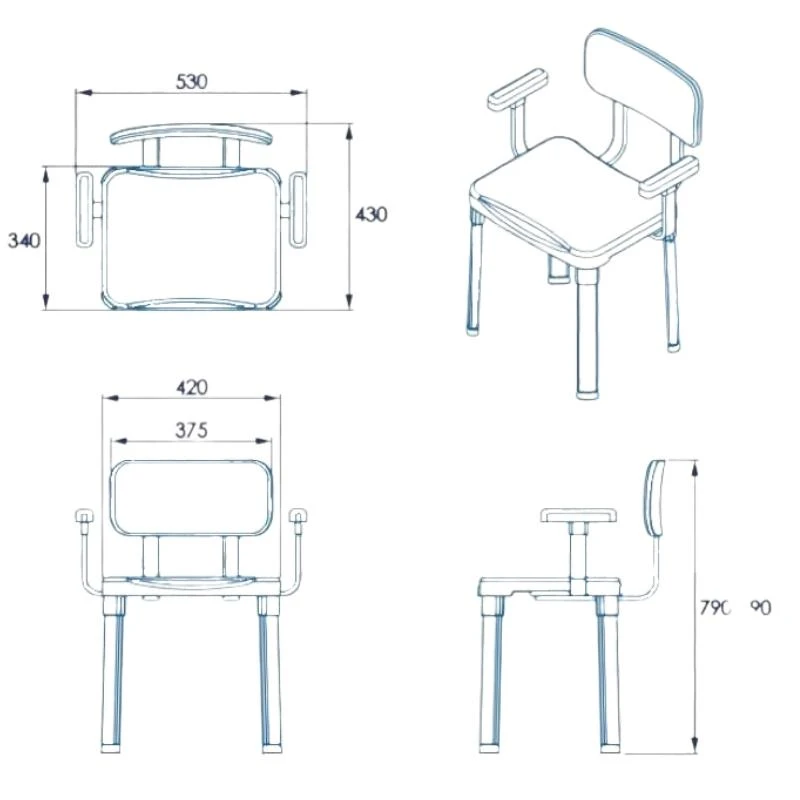 Croydex Modular Shower Seat With Arms - White 6 Croydex Modular Shower Seat With Arms - White - Image 4