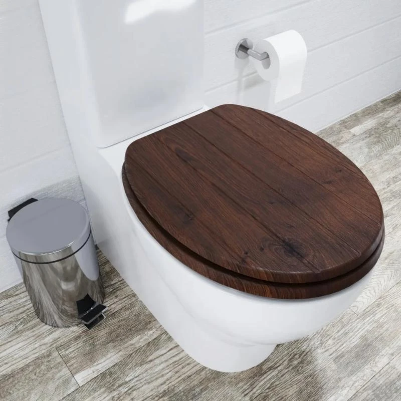 Croydex Molvena Flexi-Fix Wood Toilet Seat - Walnut Effect 4 Croydex Molvena Flexi-Fix Wood Toilet Seat - Walnut Effect - Image 2