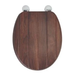 Croydex Molvena Flexi-Fix Wood Toilet Seat - Walnut Effect
