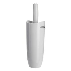 Croydex Plastic Toilet Brush And Holder - White/Grey