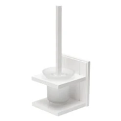 Croydex Portland Toilet Brush And Holder - White Wood