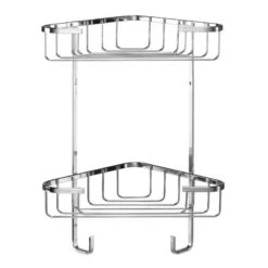 Croydex Rust Free Two Tier Medium Corner Basket - Mild Steel