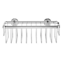 Croydex Slimline Aluminium Cosmetic Basket - Chrome