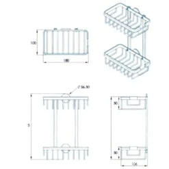 Croydex Slimline Aluminium Two Tier Basket - Chrome -Home Bathroom croydex slimline aluminium two tier basket chrome qm786041 3