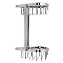 Croydex Slimline Aluminium Two Tier Corner Basket - Chrome 7 Croydex Slimline Aluminium Two Tier Corner Basket - Chrome -Home Bathroom croydex slimline aluminium two tier corner basket chrome qm783841 1