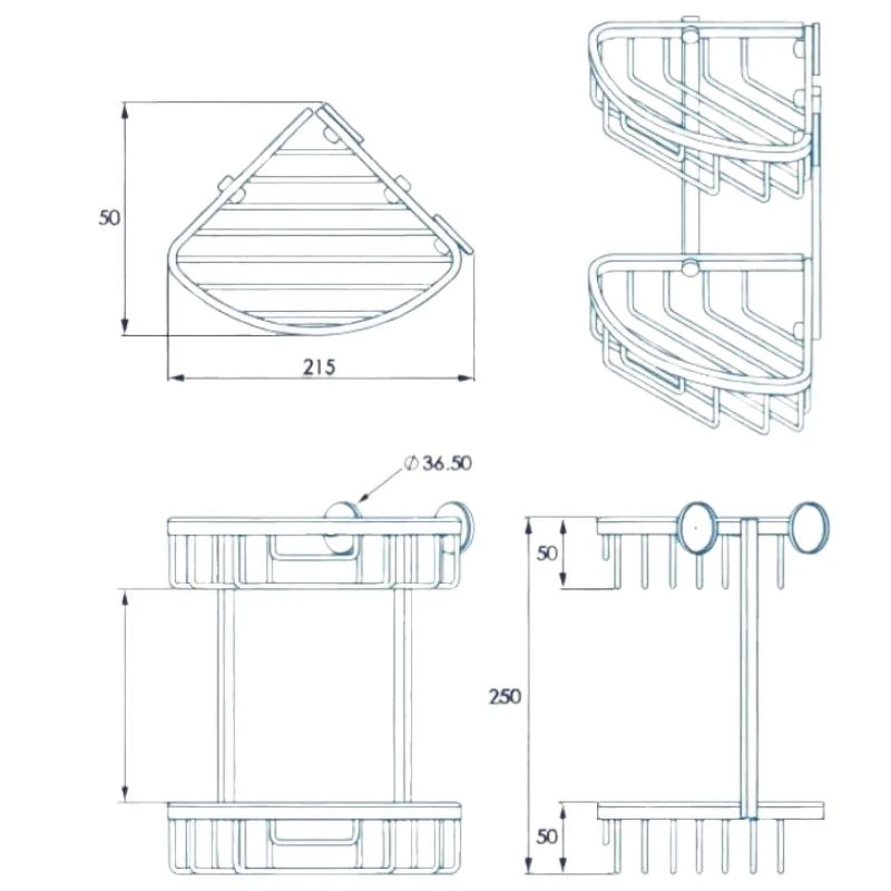 Croydex Slimline Aluminium Two Tier Corner Basket - Chrome 6 Croydex Slimline Aluminium Two Tier Corner Basket - Chrome - Image 4