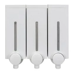 Croydex Slimline Triple Wall Mounted Soap Dispenser - White 7 Croydex Slimline Triple Wall Mounted Soap Dispenser - White -Home Bathroom croydex slimline triple wall mounted soap dispenser white pa670322 2