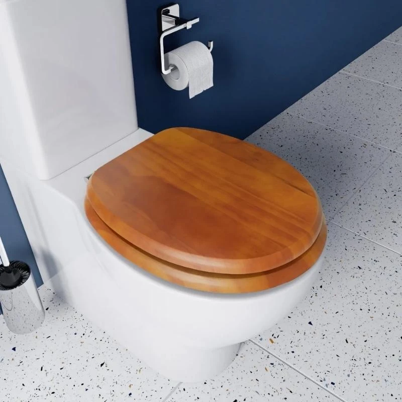 Croydex Solid Wood Toilet Seat - Antique Pine 4 Croydex Solid Wood Toilet Seat - Antique Pine - Image 2