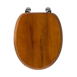 Croydex Solid Wood Toilet Seat - Antique Pine