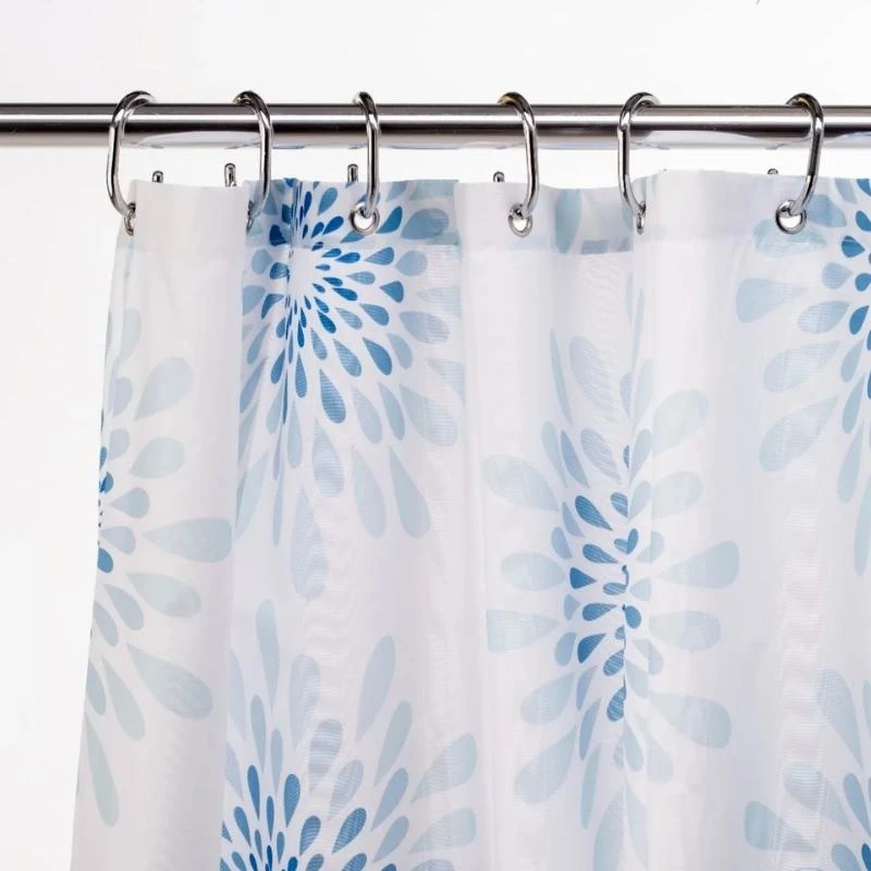 Croydex Splash Shower Curtain - White/Blue 4 Croydex Splash Shower Curtain - White/Blue - Image 2