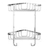 Croydex Stainless Steel Medium Two Tier Corner Basket - Chrome