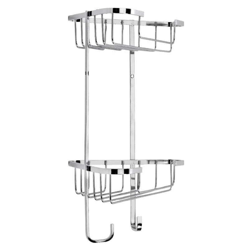 Croydex Stainless Steel Medium Two Tier Corner Basket - Chrome 5 Croydex Stainless Steel Medium Two Tier Corner Basket - Chrome - Image 3
