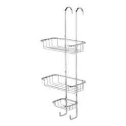 Croydex Stainless Steel Over-Hook Three Tier Basket - Chrome -Home Bathroom croydex stainless steel over hook three tier basket chrome qm394341 1