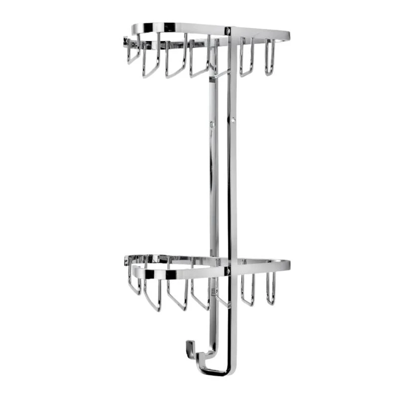 Croydex Stainless Steel Small Two Tier Corner Basket - Chrome 5 Croydex Stainless Steel Small Two Tier Corner Basket - Chrome - Image 3