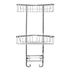 Croydex Stainless Steel Three Tier Corner Basket - Chrome