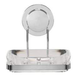 Croydex Stick 'N' Lock Soap Dish And Holder - Chrome