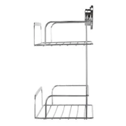 Croydex Stick 'N' Lock Two Tier Cosmetic Basket - Chrome -Home Bathroom croydex stick n lock two tier cosmetic basket chrome qm290541 2