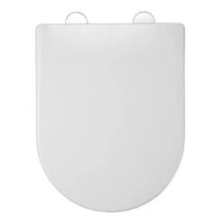 Croydex Telese D-Shaped Stick 'N' Lock Toilet Seat - White