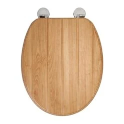 Croydex Tramonti Flexi-Fix Wood Toilet Seat - Oak Effect
