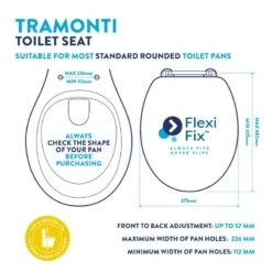Croydex Tramonti Flexi-Fix Wood Toilet Seat - Oak Effect -Home Bathroom croydex tramonti flexi fix wood toilet seat oak effect wl610576h 3