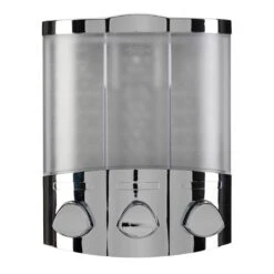 Croydex Triple Shampoo/Soap Dispenser - Chrome