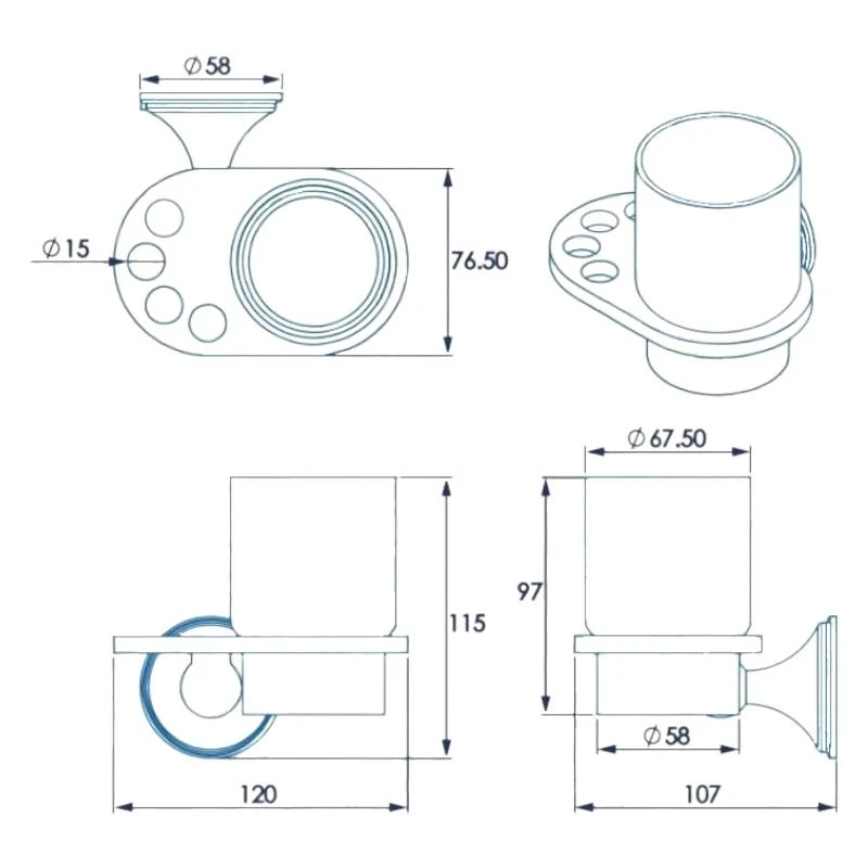 Croydex Westminster Tumbler And Holder - Chrome 6 Croydex Westminster Tumbler And Holder - Chrome - Image 4