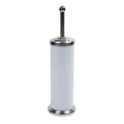 Croydex White And Stainless Steel Toilet Brush And Holder