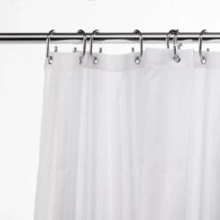 Croydex Woven Stripe Shower Curtain - White -Home Bathroom croydex woven stripe shower curtain white af286122 1