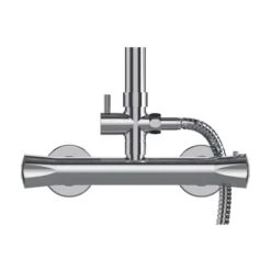Gainsborough Square Dual Outlet Bar Mixer Shower - Chrome -Home Bathroom gainsborough square dual outlet bar mixer shower chrome gdse 2