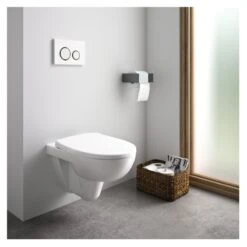 Geberit Omega 20 Dual Flush Plate - White/bright Chrome -Home Bathroom geberit omega 20 dual flush plate white bright chrome 115.085.kj .1 3