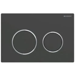 Geberit Omega20 Dual Flush Plate - Matt Black / Chrome