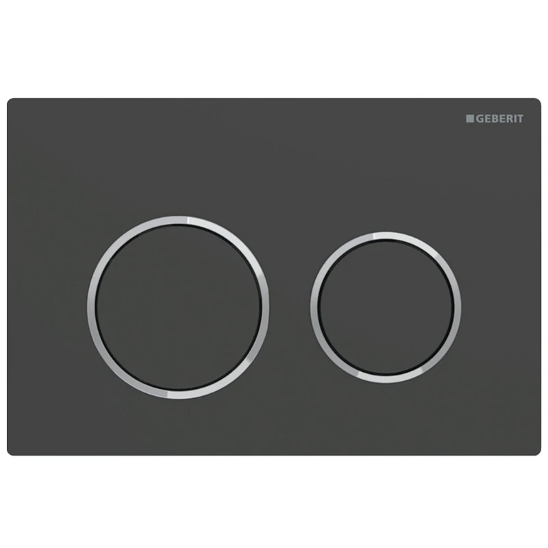 Geberit Omega20 Dual Flush Plate - Matt Black / Chrome 3 Geberit Omega20 Dual Flush Plate - Matt Black / Chrome