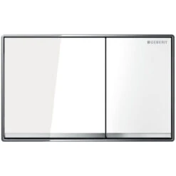 Geberit Omega60 Dual Flush Plate - White Glass