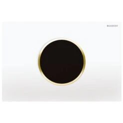 Geberit Sigma10 Automatic/Touchless Dual Flush Plate - Mains Operation - White / Gold