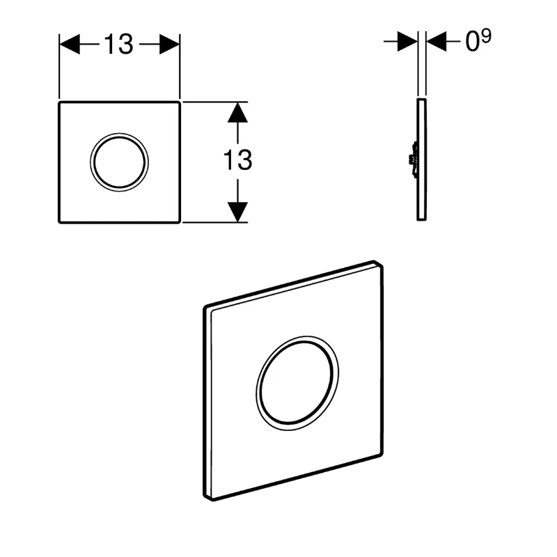 Geberit Type 01 Urinal Cover Plate - Matt Chrome 4 Geberit Type 01 Urinal Cover Plate - Matt Chrome - Image 2