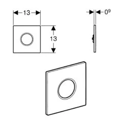 Geberit Type 10 Pneumatic Urinal Flush Plate - White/chrome -Home Bathroom geberit type 10 pneumatic urinal flush plate white chrome 241.915.kj .1 1