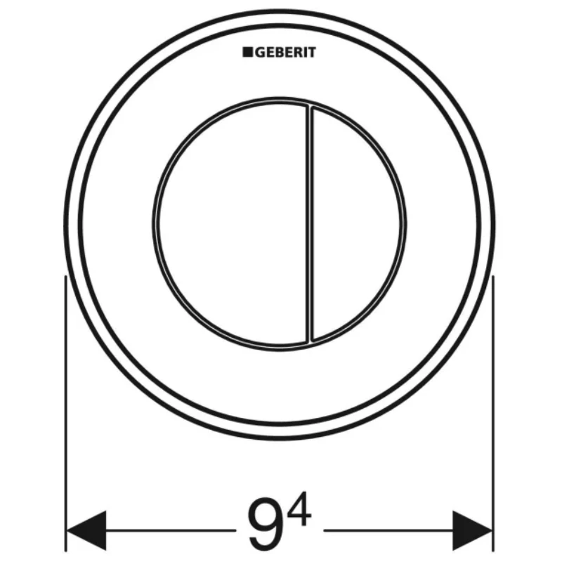 Geberit Type 10 Pnuematic Dual Flush Button - Black 4 Geberit Type 10 Pnuematic Dual Flush Button - Black - Image 2