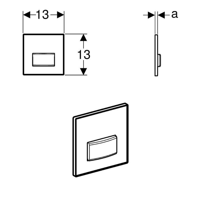 Geberit Type 50 Pneumatic Urinal Flush Plate - Brushed Chrome 4 Geberit Type 50 Pneumatic Urinal Flush Plate - Brushed Chrome - Image 2