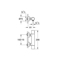 Grohe 1000 Cosmopolitan Bar Mixer Shower Only - Low Pressure 5 Grohe 1000 Cosmopolitan Bar Mixer Shower Only - Low Pressure -Home Bathroom grohe 1000 cosmopolitan bar valve only low pressure 34430 000 1