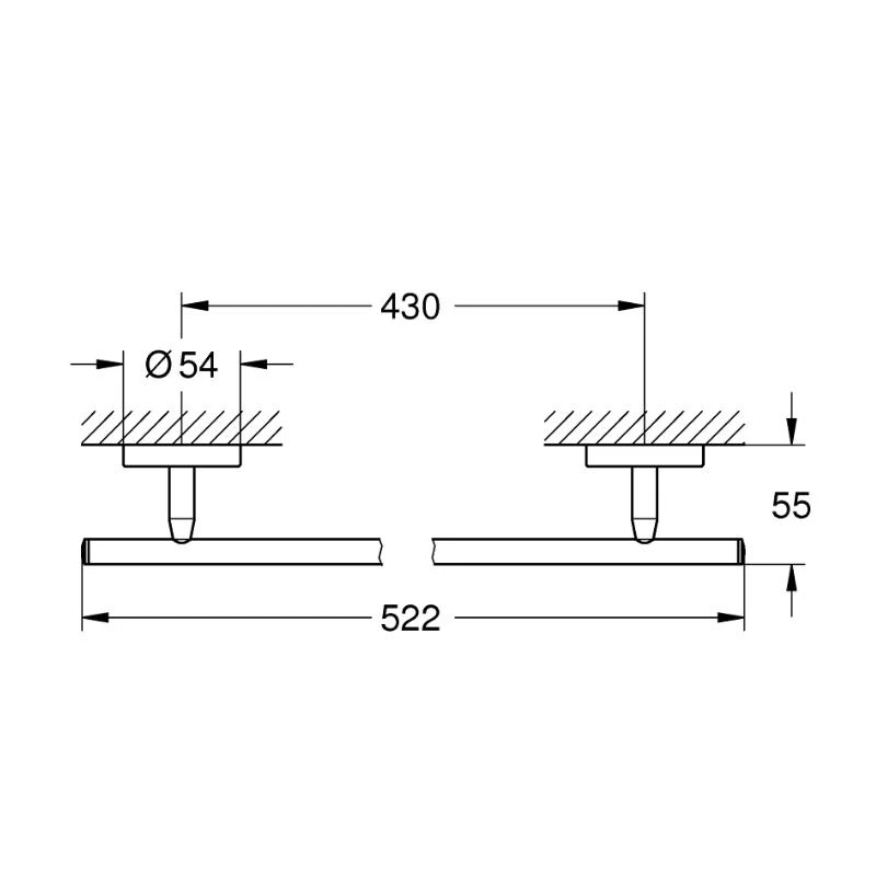 Grohe Bau Cosmopolitan Towel Rail - Chrome 4 Grohe Bau Cosmopolitan Towel Rail - Chrome - Image 2
