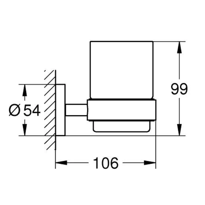 Grohe Essentials Crystal Glass With Holder - Chrome 4 Grohe Essentials Crystal Glass With Holder - Chrome - Image 2