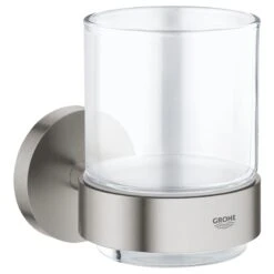 Grohe Essentials Crystal Glass With Holder - Supersteel