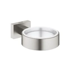 Grohe Essentials Cube Glass/Soap Dish Holder - Supersteel