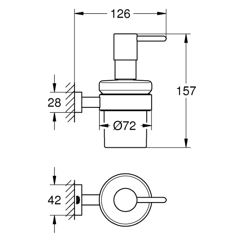 Grohe Essentials Cube Soap Dispenser With Holder - Chrome 4 Grohe Essentials Cube Soap Dispenser With Holder - Chrome - Image 2