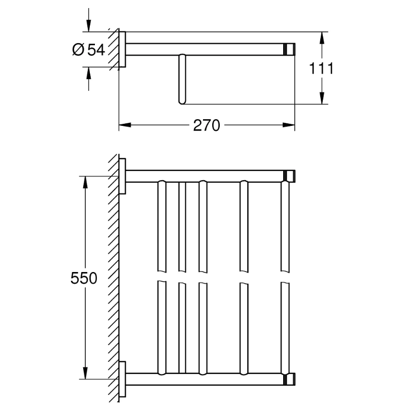 Grohe Essentials Multi Bath Towel Rack - Brushed Warm Sunset 4 Grohe Essentials Multi Bath Towel Rack - Brushed Warm Sunset - Image 2