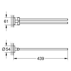 Grohe Essentials Towel Bar - Pivotable - Warm Sunset -Home Bathroom grohe essentials towel bar pivotable warm sunset 40371da1 1