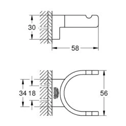 Grohe Selection Double Robe Hook - Polished Nickel -Home Bathroom grohe selection double robe hook polished nickel 41049be0 2